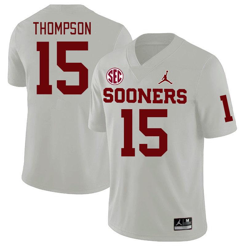 #15 Brenen Thompson Oklahoma Sooners 2024 SEC Conference College Football Jerseys-White